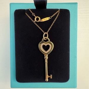 Never worn Tiffany & Co Heart Key Rose Gold necklace